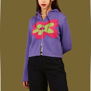 Unif dazee knit zip up sweater cardigan hoodie Sz M